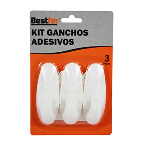 Gancho de Parede Adesivo Pendurar Toalha Roupas 3 Peças - Imagem 2