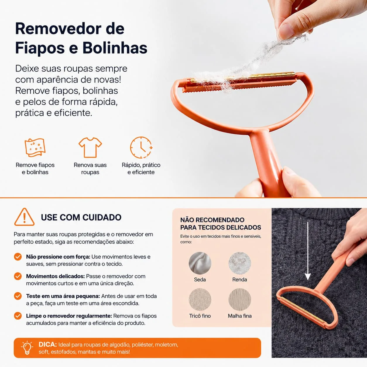 Removedor de Pelos de Roupas, Fiapos e Bolinhas F-316 - Imagem 2