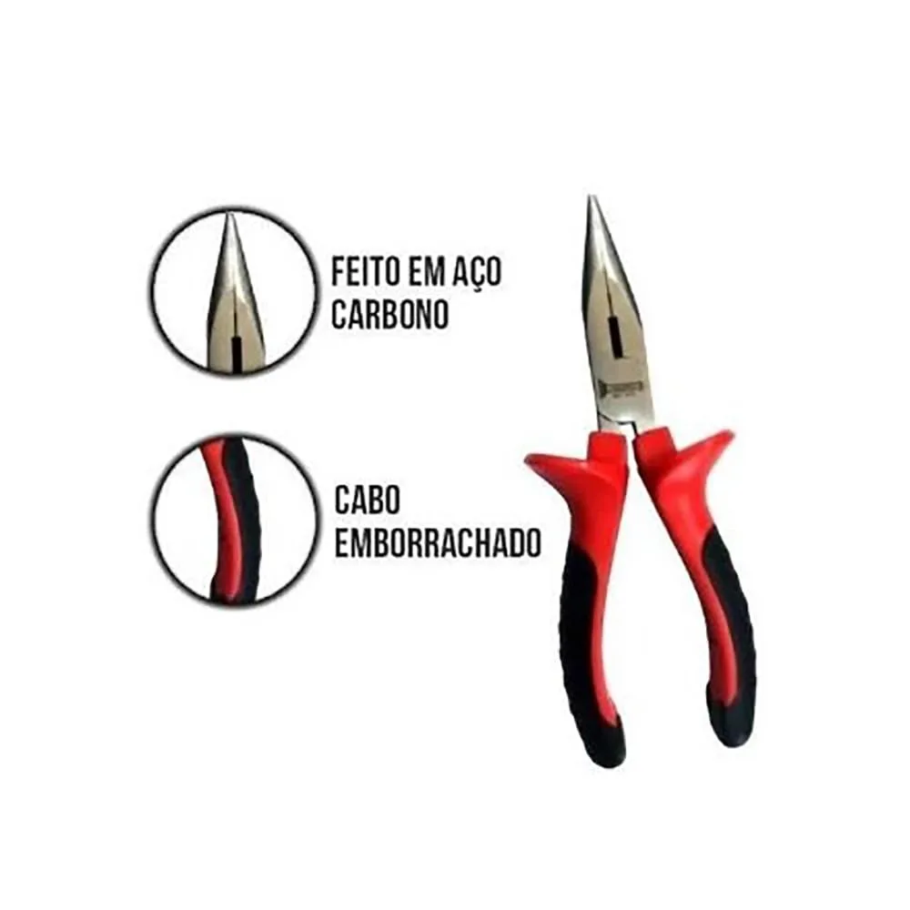 Alicate Bico Meia Cana Reto 6 Polegadas Cabo Isolado Jomarca - Imagem 2